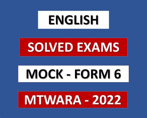 COLUMN 03. . Form six mock exams 2022